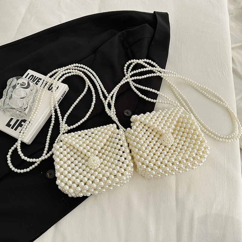 新款女童包珍珠零钱包时尚气质女生链条单肩包休闲潮搭斜挎包跨境