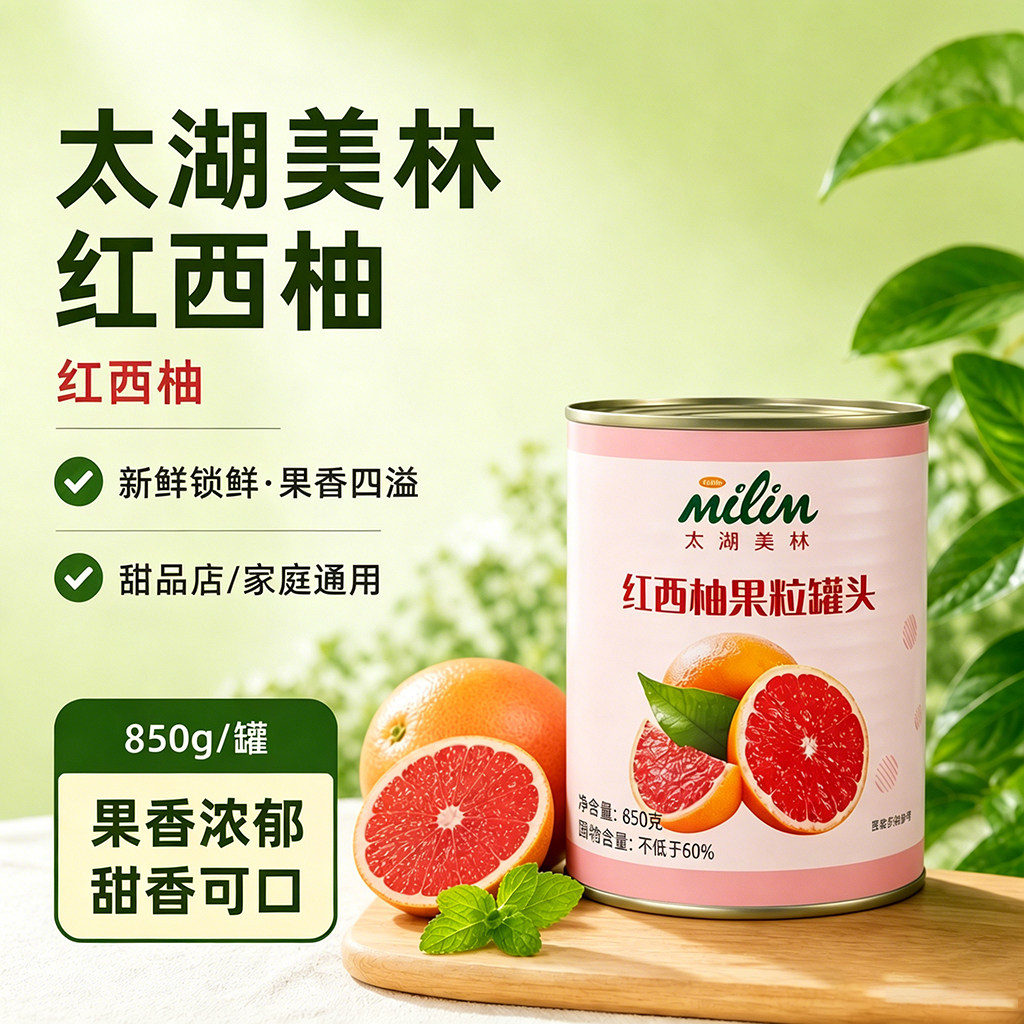 太湖美林红西柚果粒罐头奶茶店