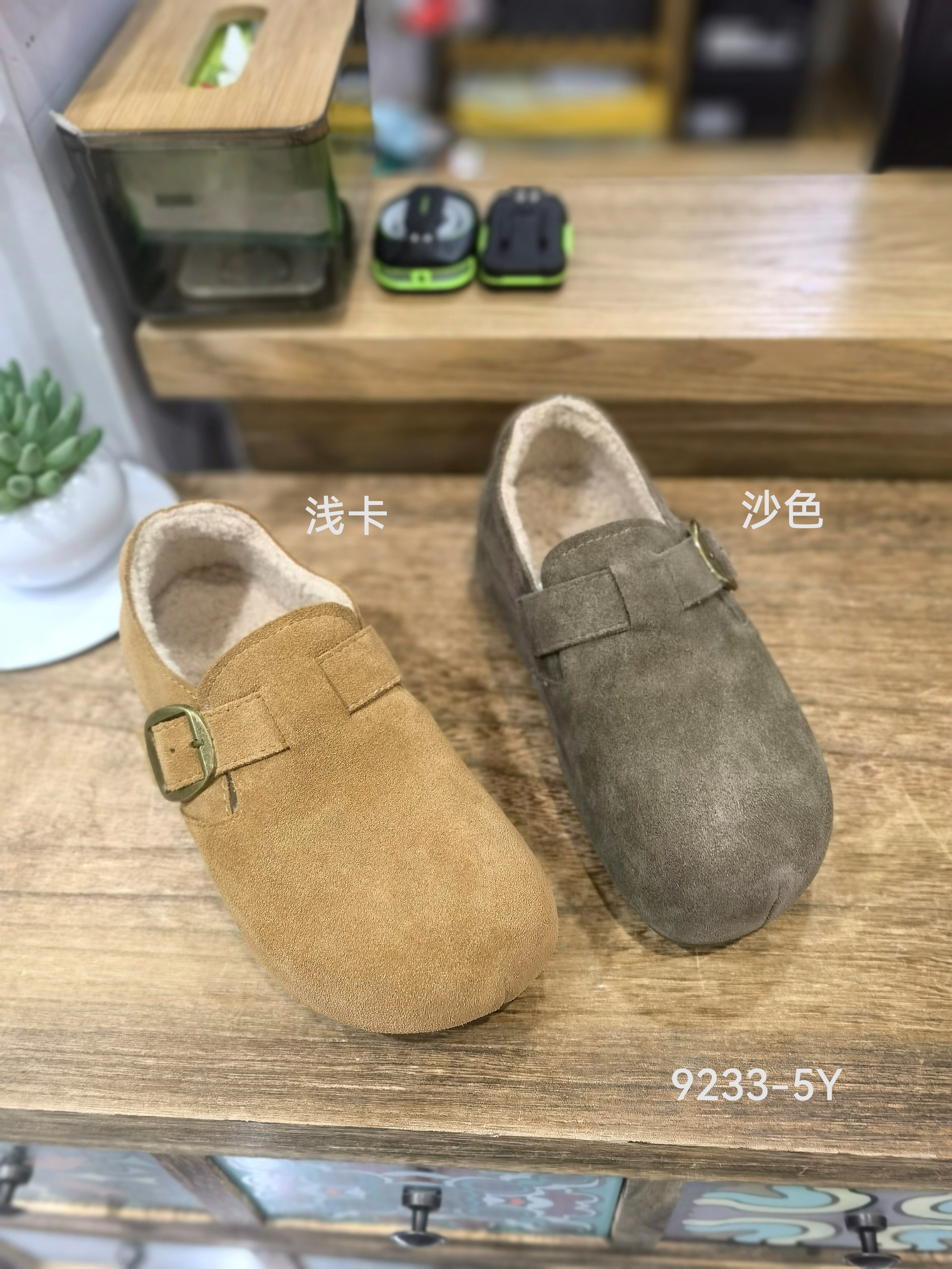 新款真皮加绒勃肯鞋女厚底增高运动休闲鞋时尚百搭皮带扣麂皮板鞋