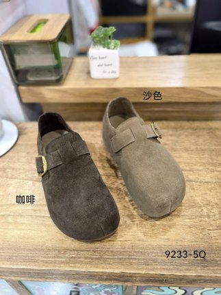 新款真皮勃肯鞋女厚底增高运动休闲鞋时尚百搭皮带扣潮流麂皮板鞋