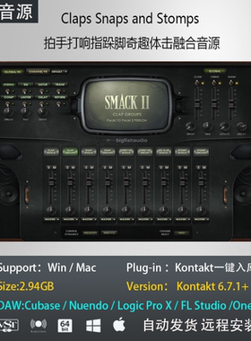 Smack 2 Claps Snaps拍手响指跺脚踢踏舞打击乐音色库编曲音源