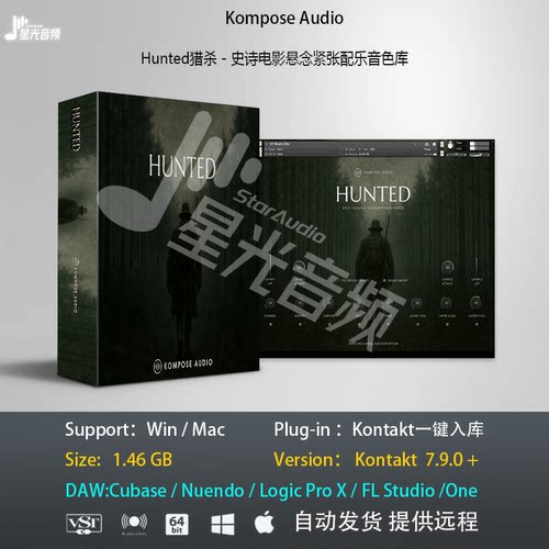 Hunted猎杀 - 史诗电影悬念紧张氛围配乐音色库音乐制作编曲音源