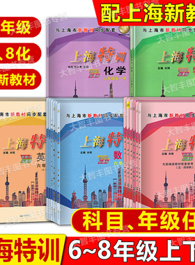 上海特训六七八年级上册下册语文数学英语N版物理678年级第一二学期语数英物沪教版初中配套教辅课后期中期末练习同步辅导书