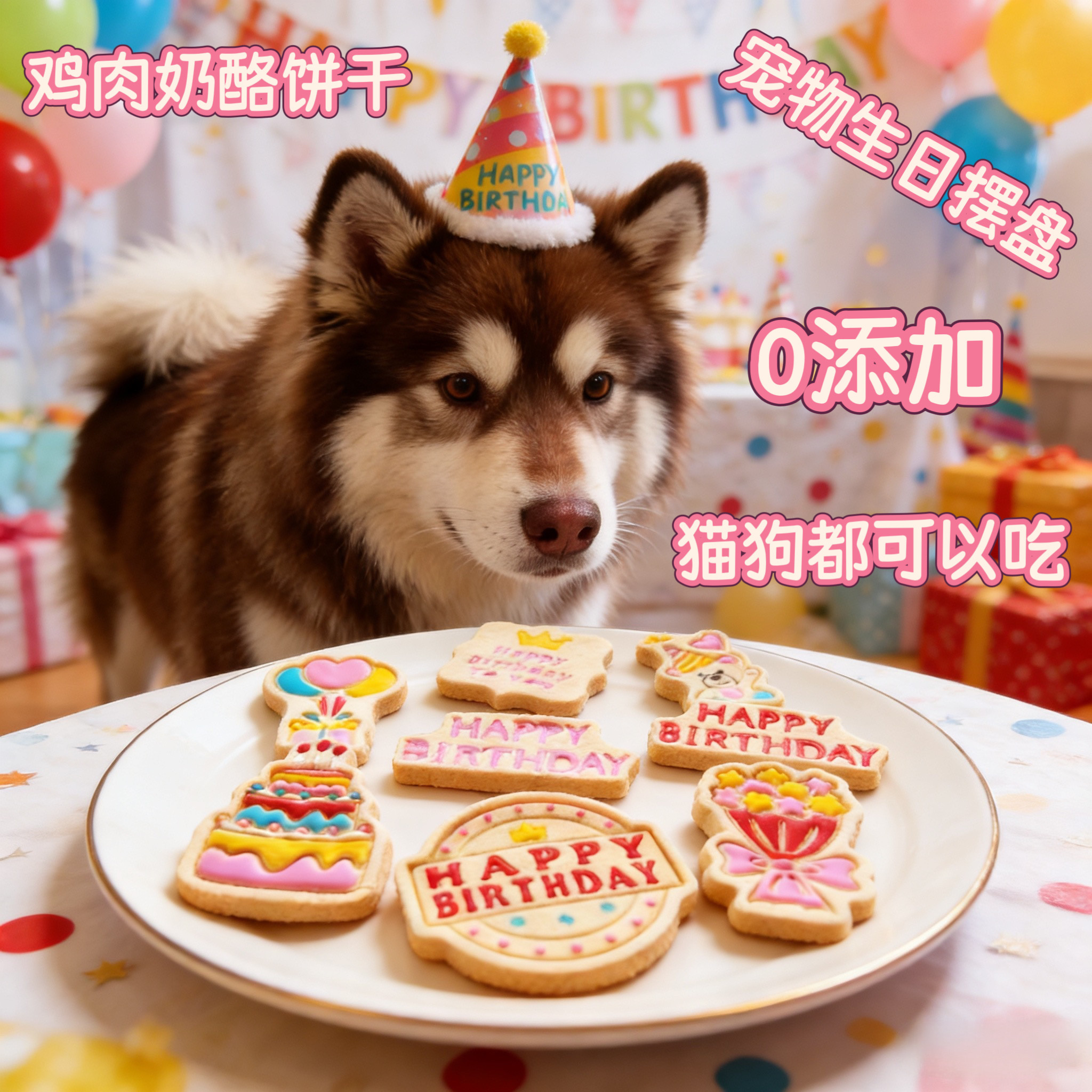 小宠一狼宠物饼狗猫生日饼干摆盘零食天然营养磨牙无添加天然纯肉