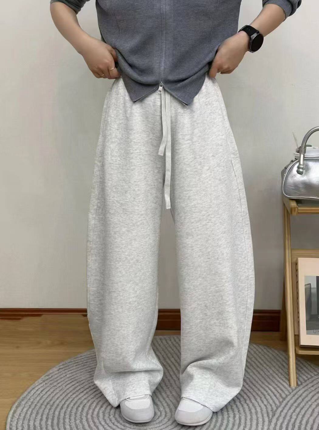 欧洲站2026春季新款欧货时尚高腰显瘦百搭直筒阔腿休闲裤女卫裤