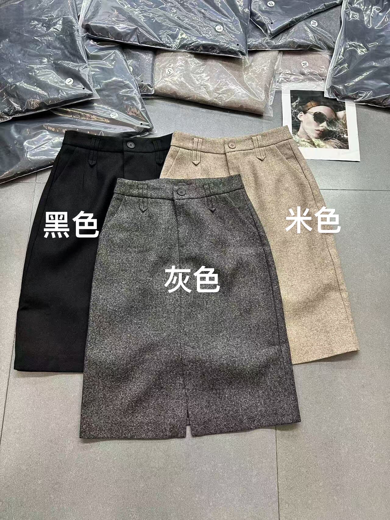 欧洲站2026秋冬新款欧货时尚高腰显瘦百搭纯色直筒中长款半身裙