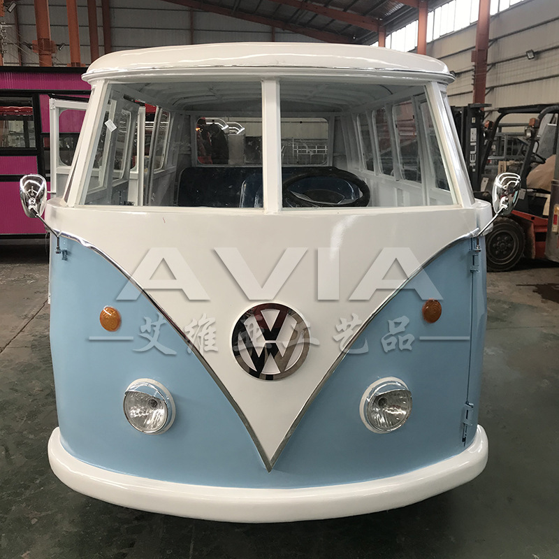 巴士t1复古多功能汽车模型简约拍照打卡地商业美陈活动展示摆件车