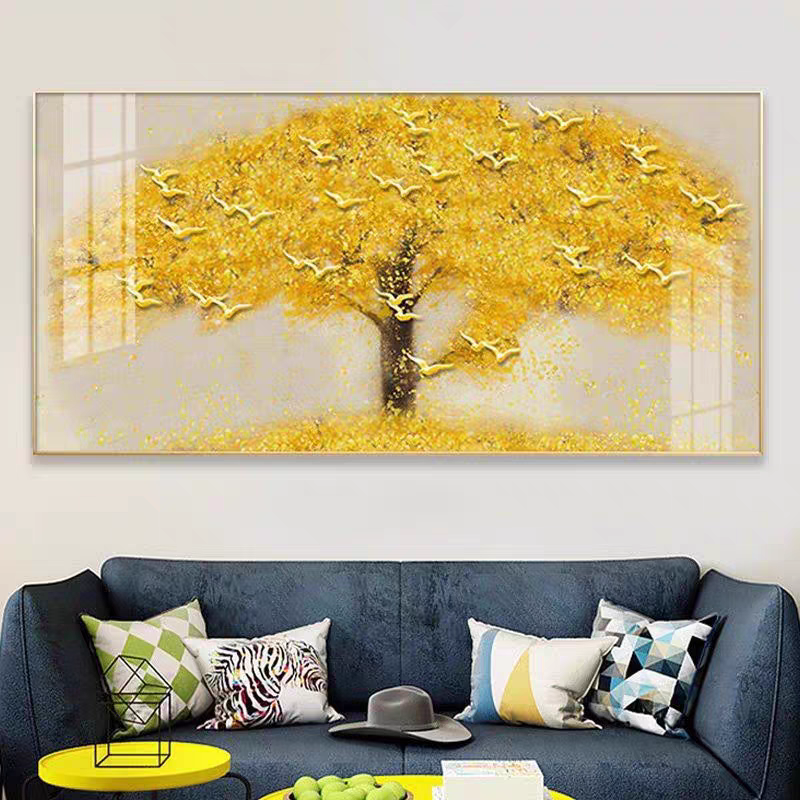 发财树客厅沙发背景墙装饰画招财挂画新中式黄金满地摇钱树墙壁画