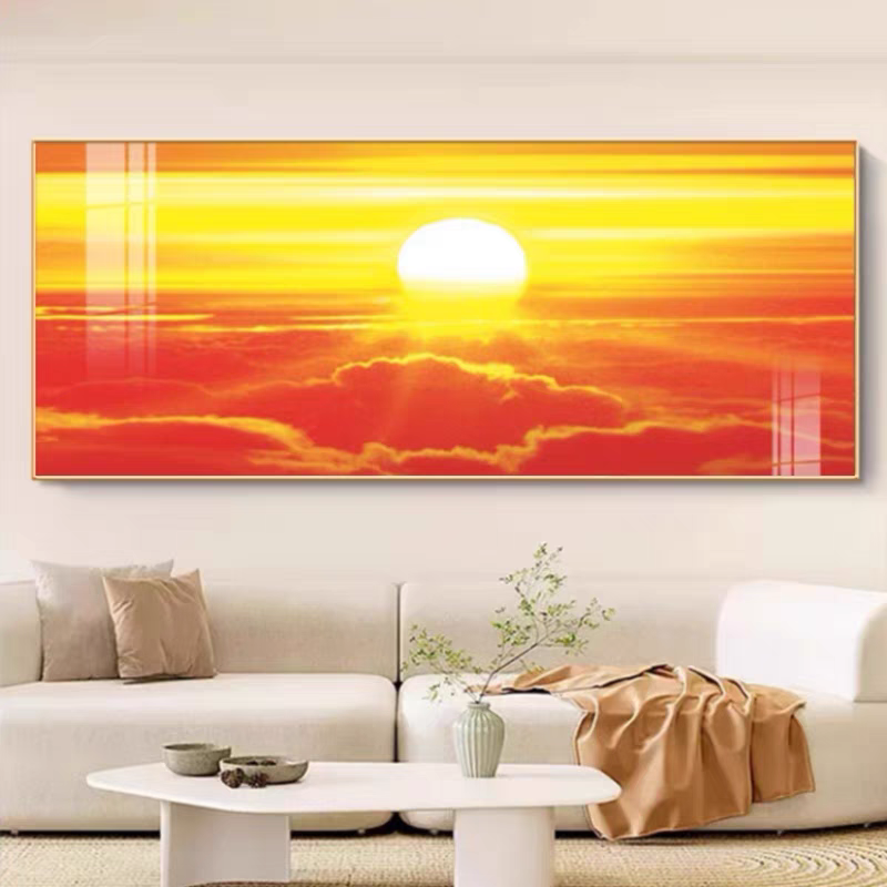 旭日东升客厅沙发背景墙装饰画日出东方太阳大气山水风景墙壁挂画,家居饰品,现代装饰画,淘宝优惠券,粉丝福利购,淘宝优惠卷