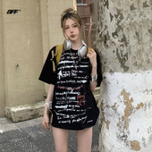 25SS 手写歌词涂改logo短袖 T恤夏季 8FF 情侣装 宽松重磅无性别tee