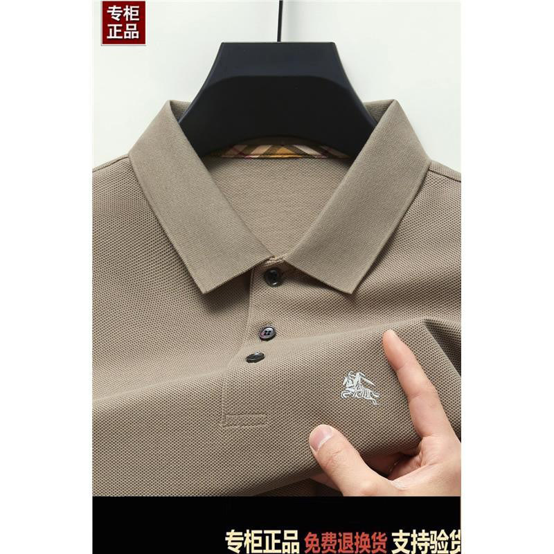 夏季伦巴宝利娇短袖T恤男士高端珠地纯棉大牌半袖上衣战马POLO衫t