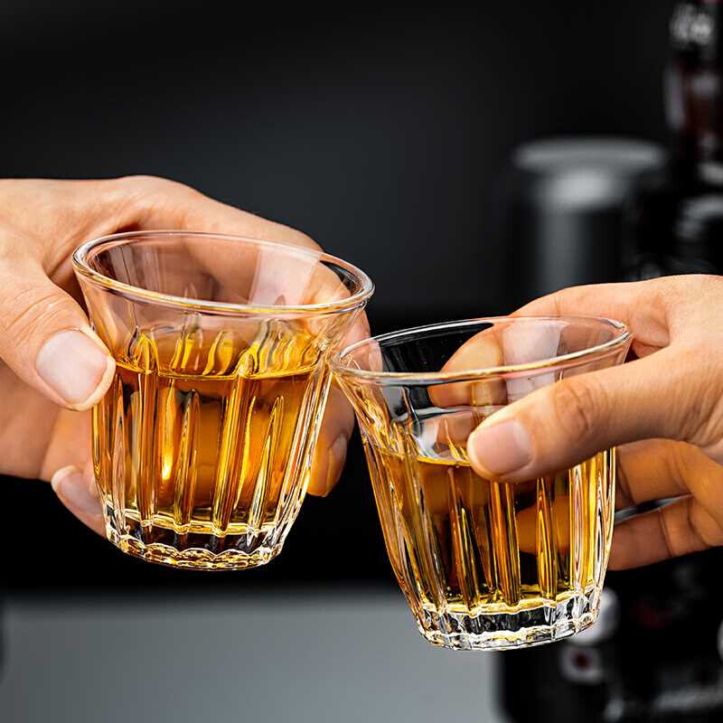 威士忌玻璃杯家用商用轻奢摔ktv酒杯创意杯子啤酒小号套装酒吧防