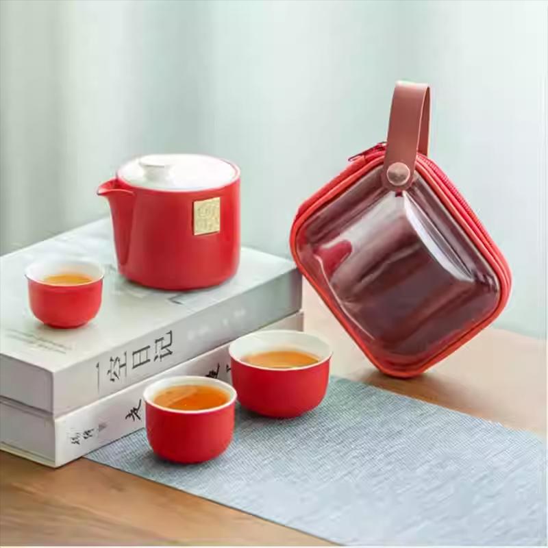 多样屋鎏金如意旅行茶具