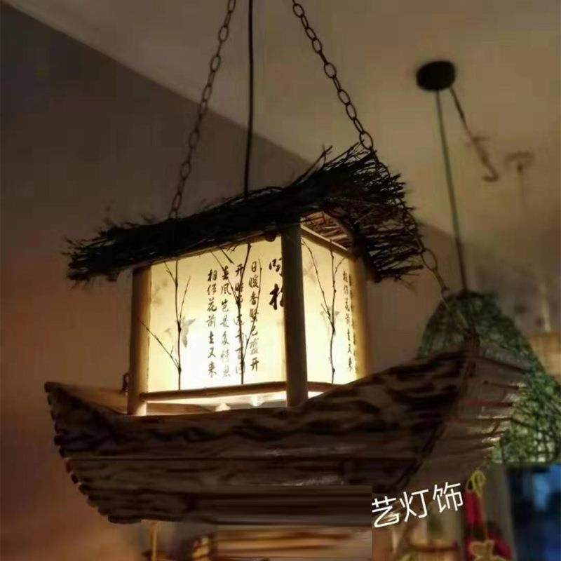 书房客厅灯现代简约竹灯创意复古竹木藤吊灯常州古镇义乌浙江深圳