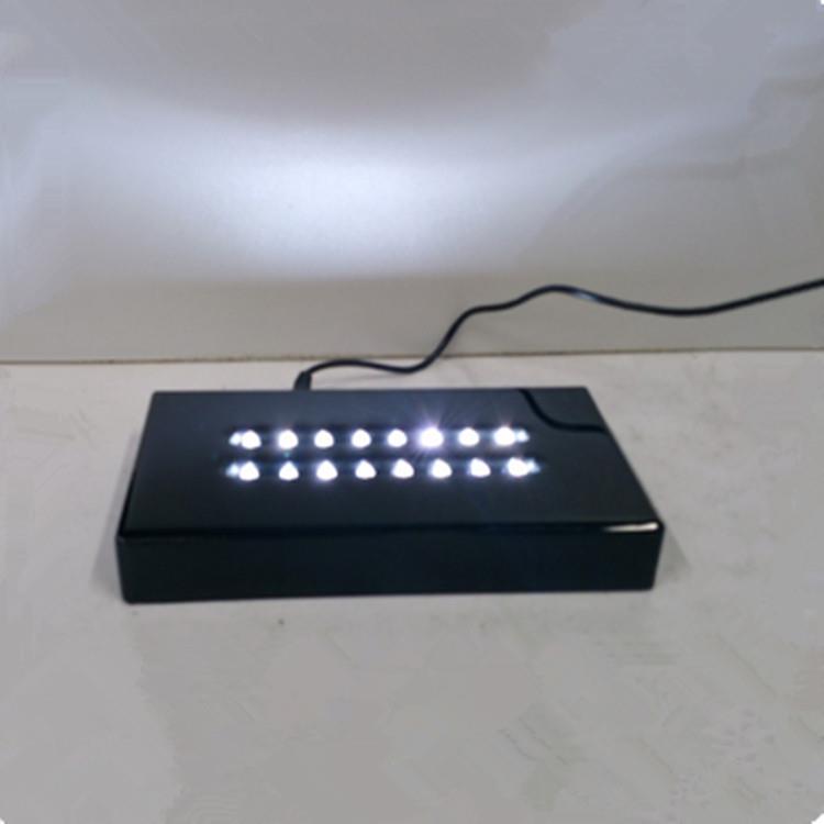 双排黑色白光LED发光灯座水晶摆件发光底座