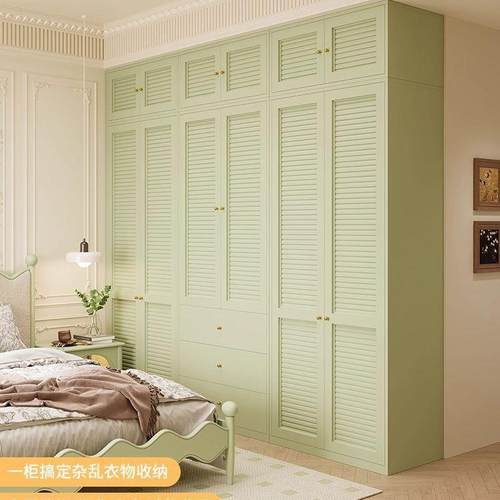 法式复古衣柜小户型卧室大容量铁艺储物柜儿童环保收纳铁皮柜