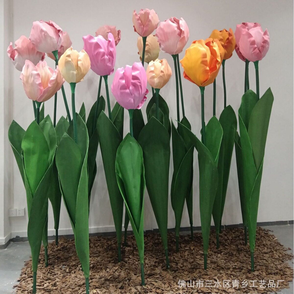 户外防水郁金香仿真花绿植家居装饰布置永生干花花束婚庆舞台道具