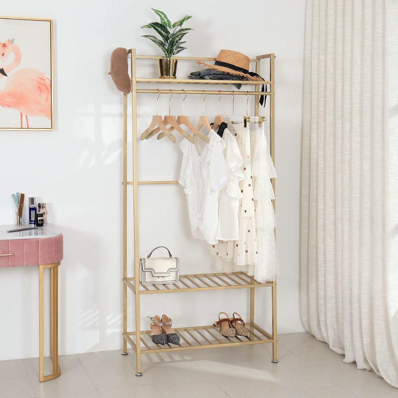 欧式衣帽架落地卧室挂衣架单杆立式衣服简易架子简约现代家用包架