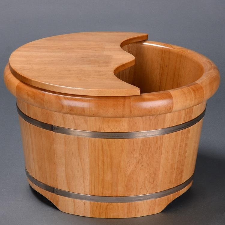 泡脚桶过小腿家用足浴洗脚木桶橡木泡脚木盆穴位按摩盆木质保温桶