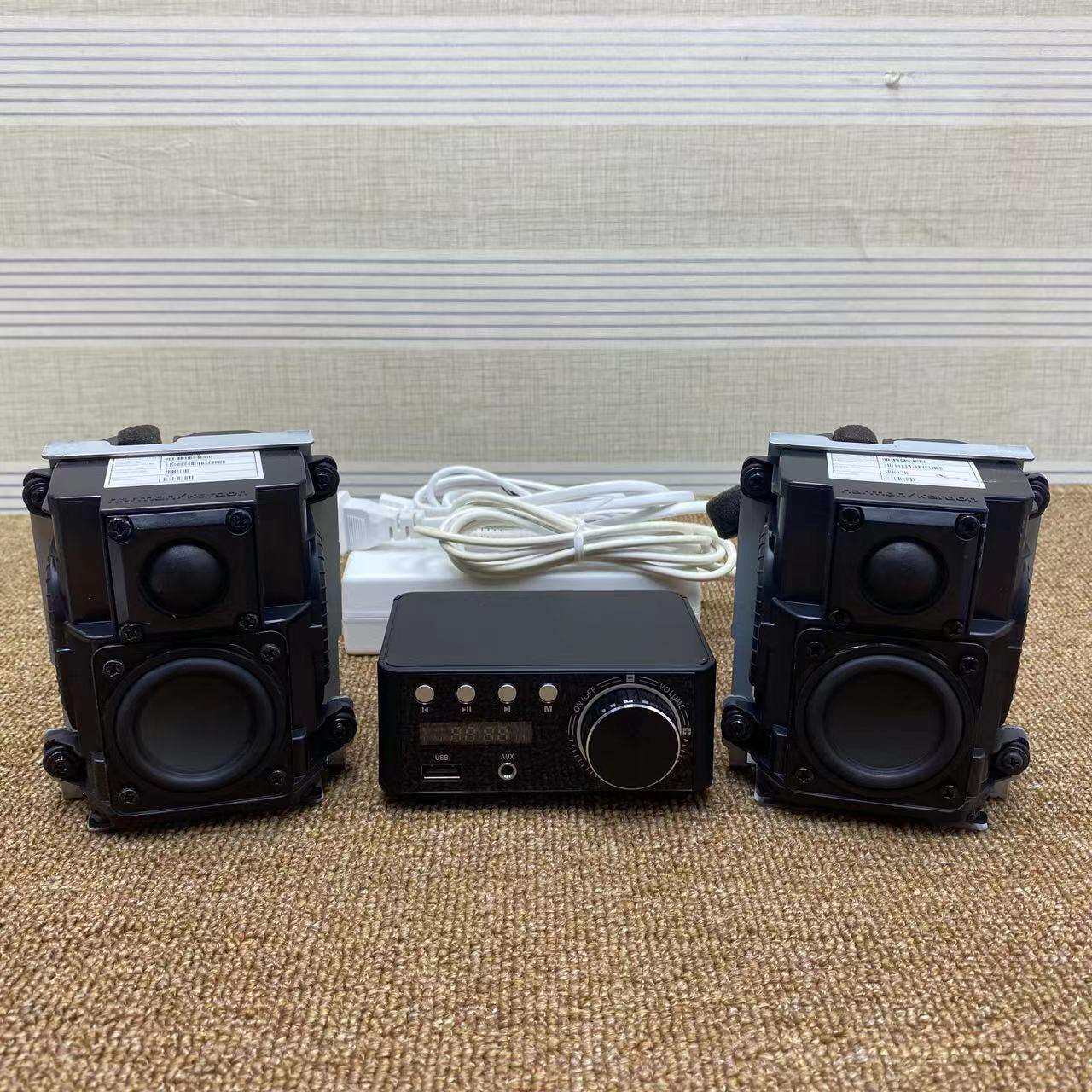 一套带功放拆机二分频音箱1寸丝膜高音2寸长冲程PP盆全频喇叭