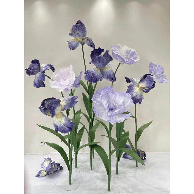 手工花成品纸艺鸢尾花仿真花造景摆设客厅装饰花卉摆件大型纸艺花