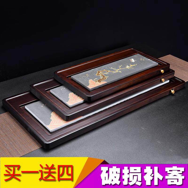胡桃色竹茶盘储蓄排水式干泡台中式复古客厅喝茶用具茶托茶道茶海