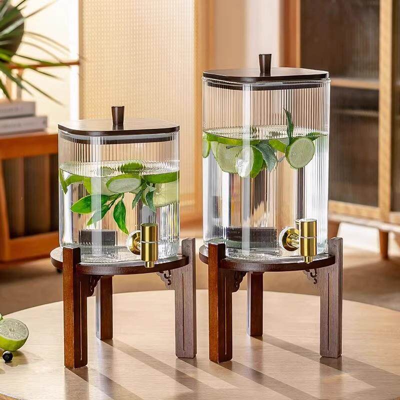 简约高颜值大容量带龙头冷水壶耐高温玻璃凉水壶家用