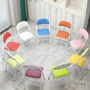 简易凳子靠背椅子家用折叠椅便携餐椅办公椅培训会议椅宿舍电脑椅