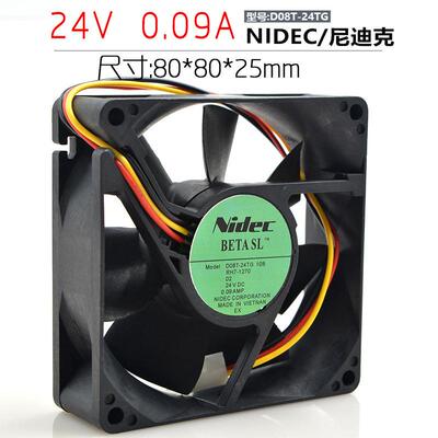原装NidecD08T-24TG10BDC24V0.09a80258cm3线散热风扇