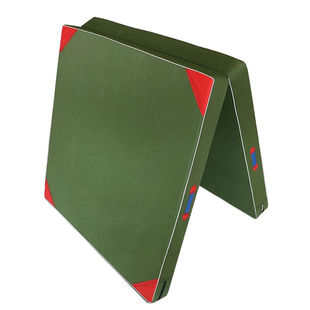 德古拉体操垫仰卧起坐跳高垫二折体操垫军绿色珍珠棉200*100*10CM