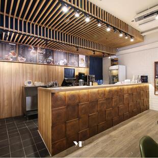 pu年轮木 会所KTV背景墙装饰年轮木酒店民宿仿真瓦片文化砖模板木