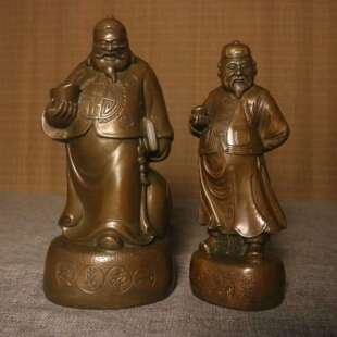 古铜器古玩收藏纯铜一本万利地主铜像摆件土财主摆件工艺品仿古