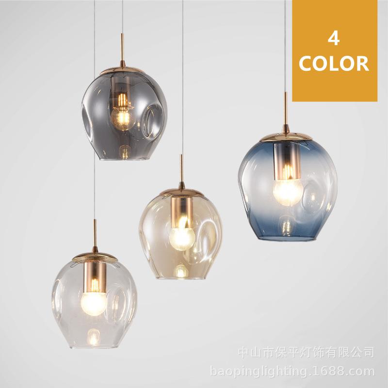 楼梯灯长吊灯轻奢别墅loft公寓吊灯复式楼挑空客厅玻璃灯罩吊灯