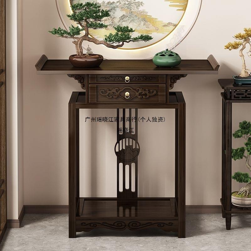 家用中式玄关柜入户正对门条几客厅墙边装饰柜置物台隔断柜