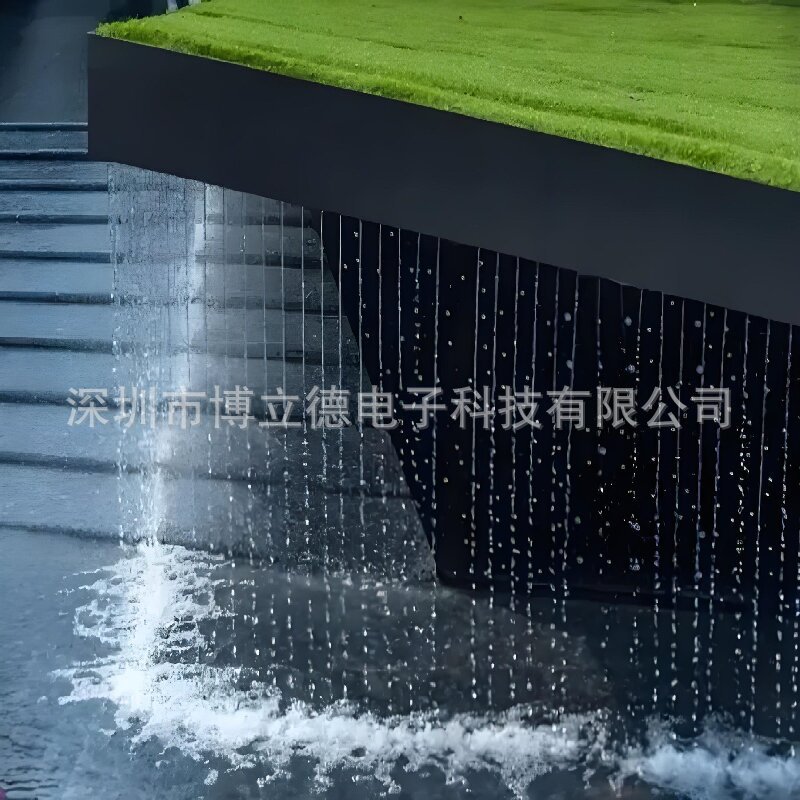 水幕墙不锈钢瀑布出水口景墙水幕水景墙流水槽水景观鱼池花园庭院