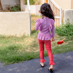 卡通印花女孩分体泳装 可爱儿童泳装 长裤 2025儿童泳衣长袖