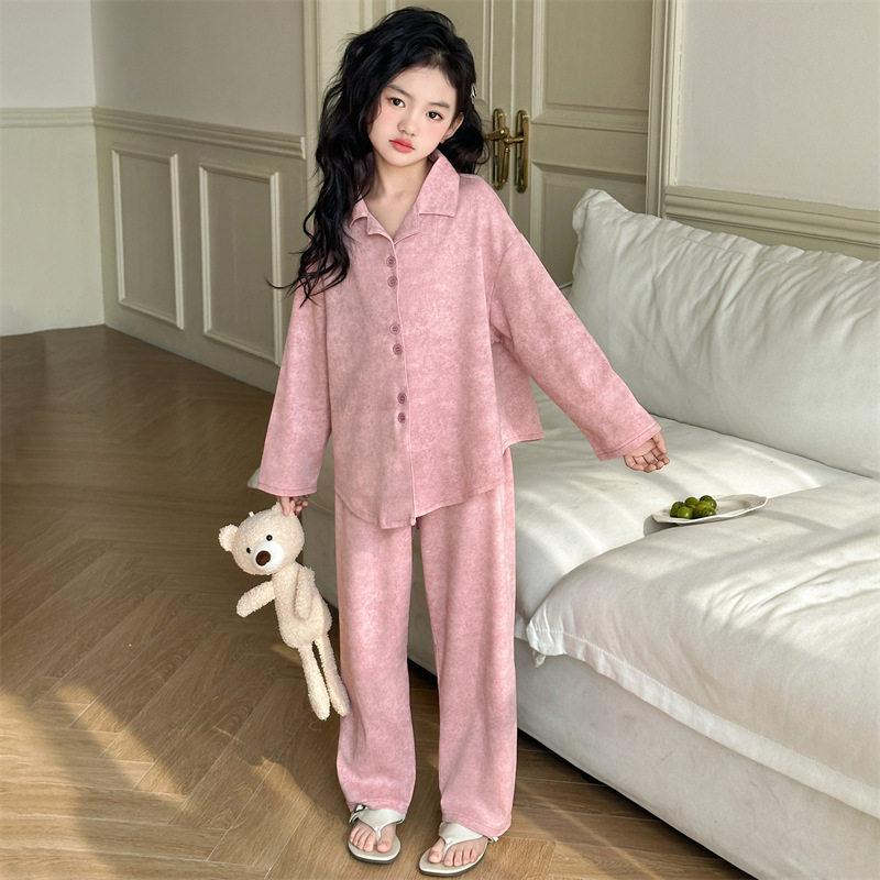 儿童气质睡衣春款女童2025新款纯棉长袖春季感家居服春秋套装