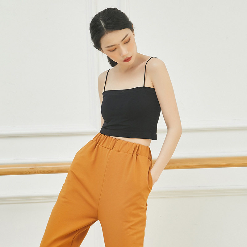 舞蹈服装背心女芭蕾现代民族古典舞练功服上衣吊带形体服带胸垫