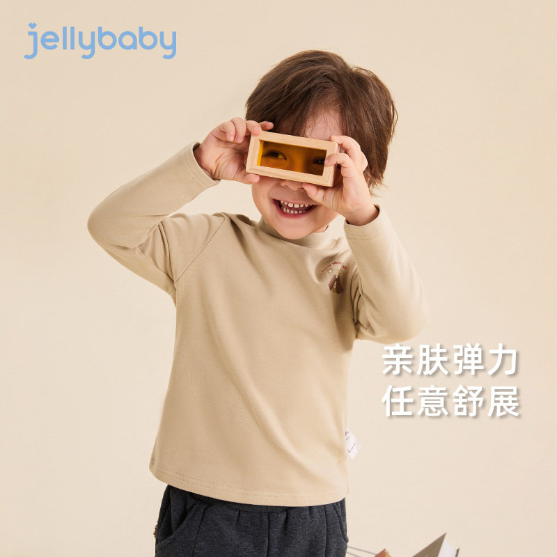 男童长袖t恤儿童秋冬半高领打底衫小童冬季内搭保暖衣服2宝宝上衣