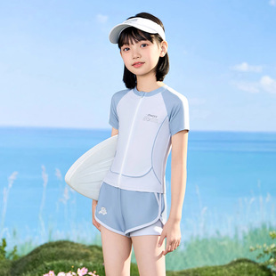 儿童泳衣女童2025新款 备 分体防晒两件套初中生中大童速干游泳衣装