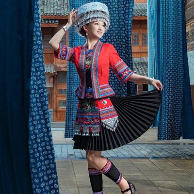 侗族服装女贵州少数民族服饰成人苗寨旅拍摄影套装舞台演出套装新