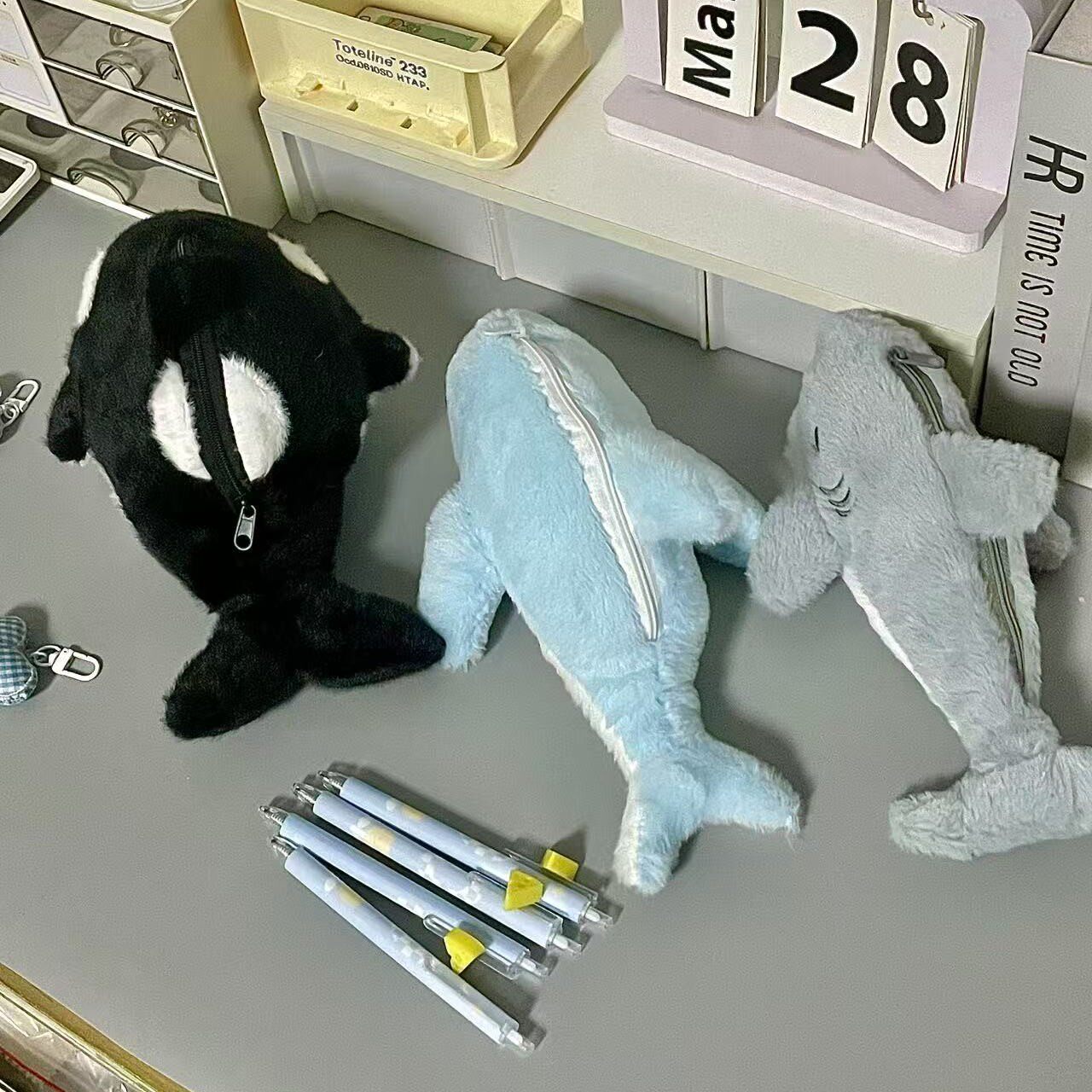 海洋馆海豚毛绒玩具鲨鱼虎鲸公仔白鲸海豹安抚娃娃企鹅儿童礼物