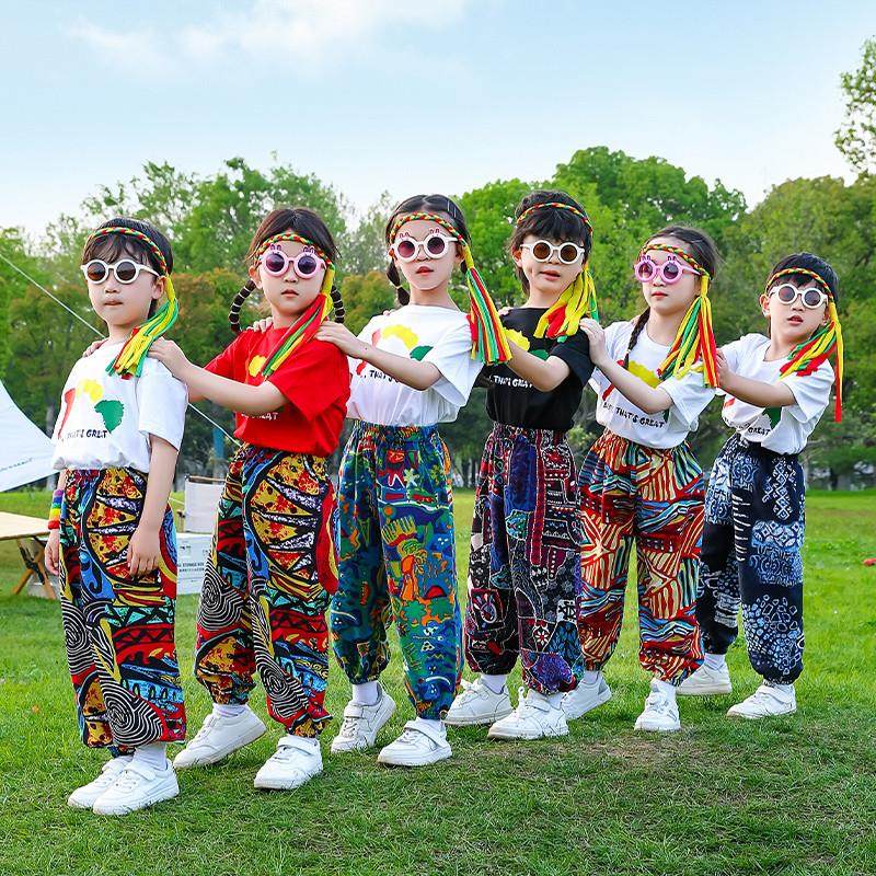 六一儿童非洲鼓演出服幼儿舞蹈啦啦队运动会时尚民族风毕业表演服