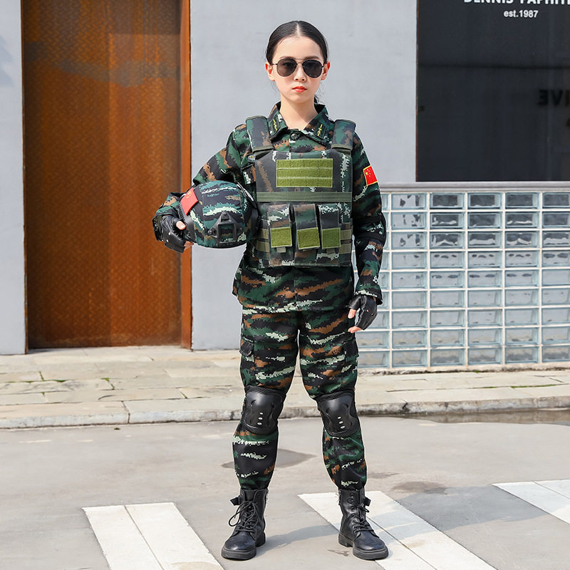 儿童迷彩服套装男童特种兵演出服夏令营作训服中学生户外军训服