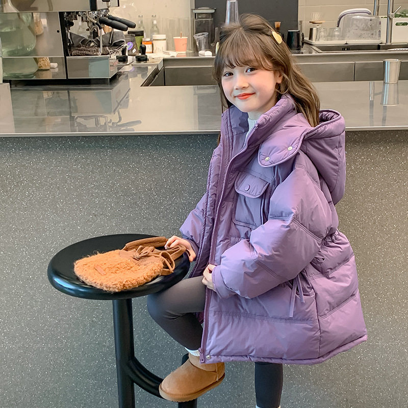女童冬装棉服2025新款洋气中长款棉衣外套冬季儿童加厚棉袄