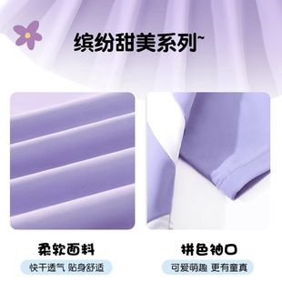 儿童泳衣女孩2025新款 初中生保守游泳衣训练夏 女童中大童连体泳装