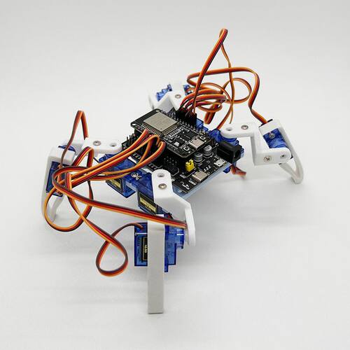 3D打印ESP32四足八舵机智能机器人MicroPython编程蓝牙WIFI遥控