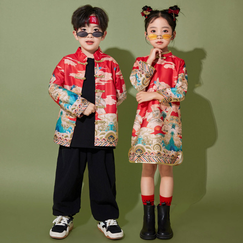 元旦儿童中式演出服|新年喜庆