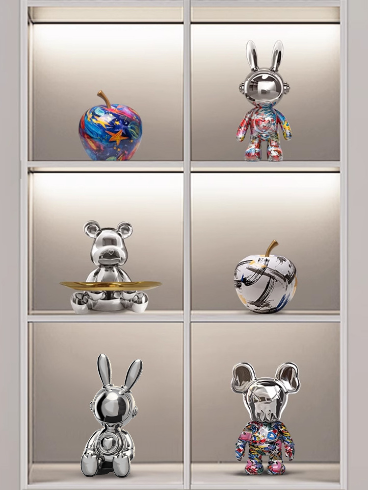 轻奢新潮网红熊饰品创意关怀熊客厅电视柜落地存钱罐家居陈设