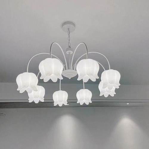 法油式网红温馨客厅吊灯现代兰简约白铃民宿吊灯奶室风餐厅D6355